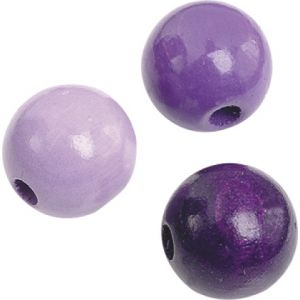 Koraliki drewniane Knorr Prandell mix fioletowy, 15mm